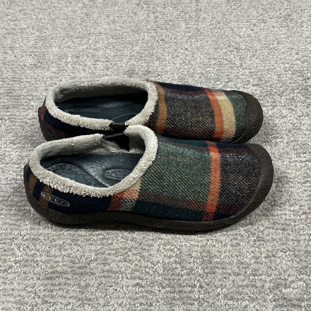Keen Howser Plaid Slippers Clogs Womens 8.5 Wool Fleece Lined Comfort Mules